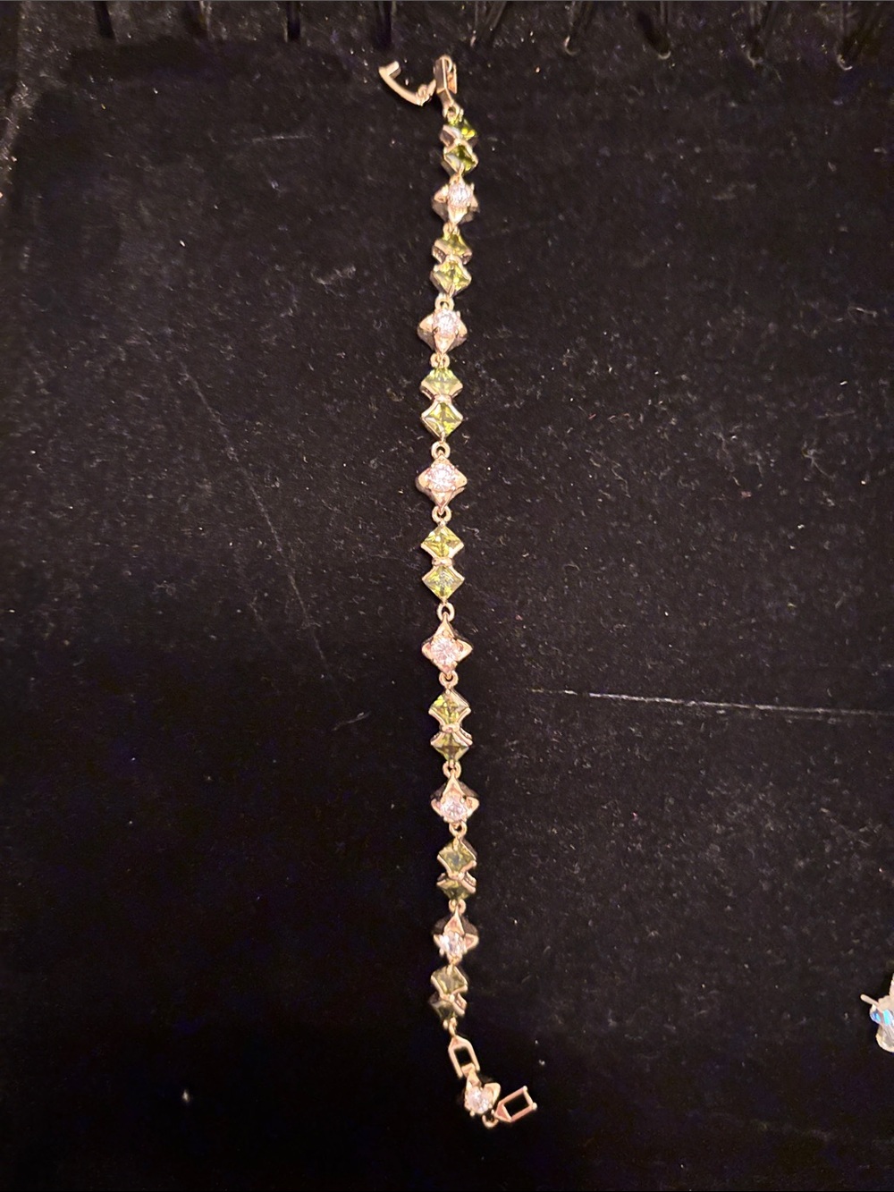 Elegant Green and Clear Stone Tennis Bracelet - Women's Jewelry